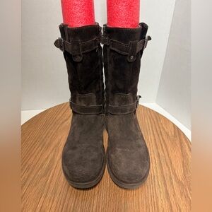 Little Eric Chocolate Brown Inside Zip Child Female Girl Suede Boot